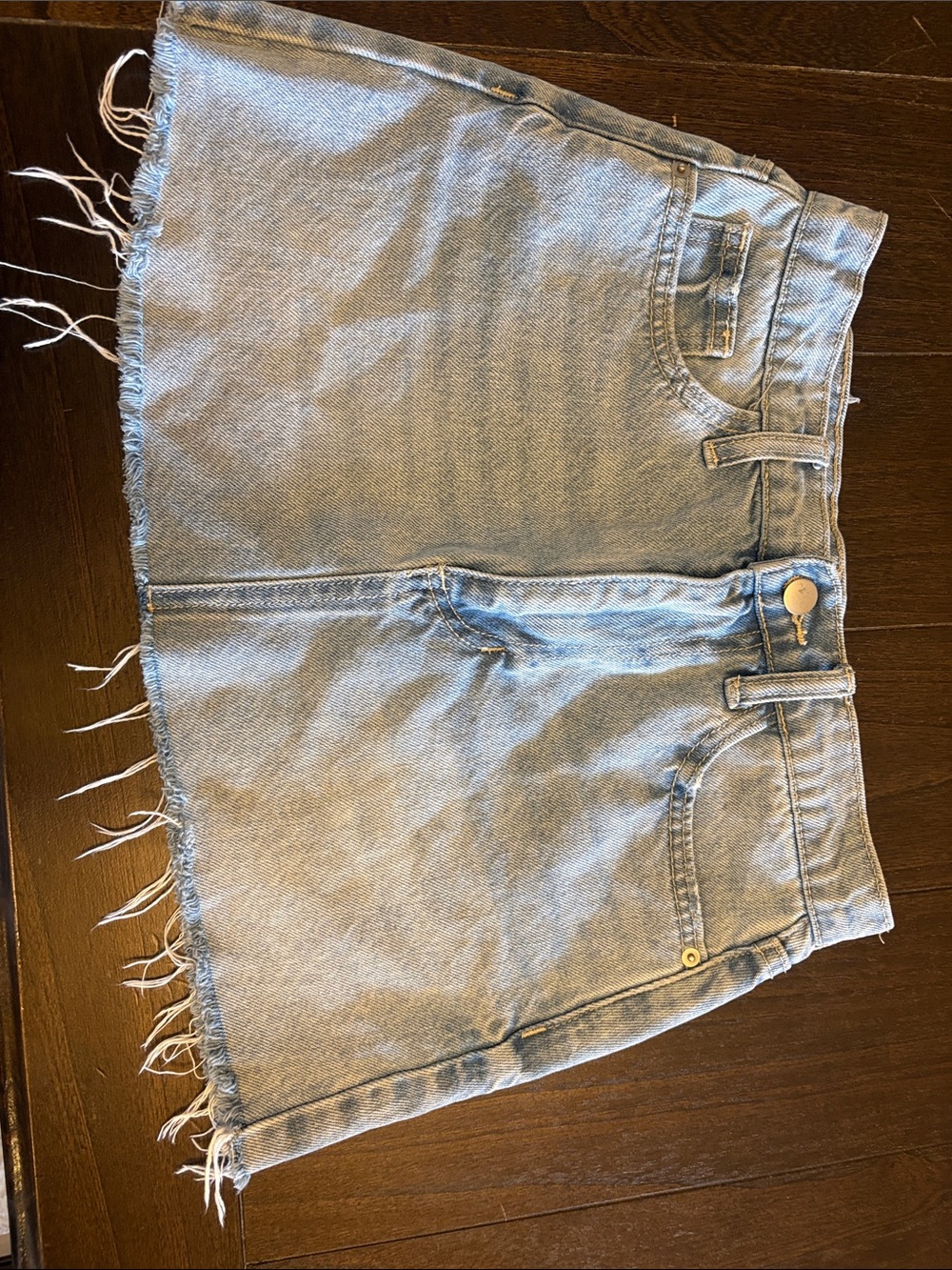 Altar'd State Light Blue Denim Mini Skirt